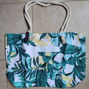 Adore Me palm tropical rope handle tote NWT